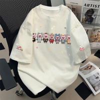 ราคา Top basic เสื้อน่ารักoversizeงานสกรีนเลียนแบบงานปักผ้าCOTTON ไม่หดตัวลาย เสื้อไม่ยับ ลาย Pig เสื้อยืดผู้หญิง (52406852398)