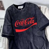 ราคา Top basic เสื้อวินเทจOVERSIZE สกรีนลาย เสื้อ ยืด COCACOCA เสื้อยืดโอเวอร์ไซส์ ผ้าCOTTONคอกลม เเขนสั้น วินเทจ เสื้อ COD (25632340436)