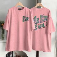ราคา Top basic เสื้อยืดฟอกOversize ผ้าCOTTONลาย WE LOVE เนื้อผ้าเกรดพรีเมียม คอกลม ใส่สบาย COD (48455682502)
