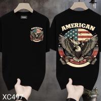 ราคา Top basic เสื้อแฟชั่น เสื้อยืด oversize แนวสตรีท ไม่ต้องรีดผ้า สวมใส่สบาย ผ้านิ่ม ลาย AMERICAN (40769391827)