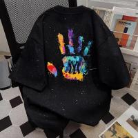 ราคา Top basic เสื้อยืดสีดำ Oversize คอกลม ลายกากเพชรวิ้งๆ ผ้าคอตตอนนุ่มใส่สบาย แมตช์ง่ายได้ทุกชุด Colored palms IYI (56108728623)