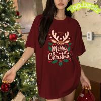 ราคา Top basic เสื้อ Christmas ผ้าCOTTON100 แขนสั้น พิมพ์ลาย Merry Christmas05 แฟชั่น แนวสตรีทหญิง ชาย 3XL (54752026085)