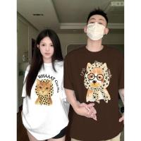 ราคา Top basic ชุดคู่รัก oversizeเกาหลีสไตล์ ผ้าCOTTON ลาย Peach Cartoon เสื้อน่ารักOVERSIZE COD (54700928418)