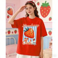 ราคา Top basic เสื้อน่ารัก OVERSIZE เสื้อสาวอวบ พิมพ์ลาย Strawberry เสื้อคอกลม ผ้าCOTTON โคตรนุ่ม เสือใส่สบาย COD (53056778092)