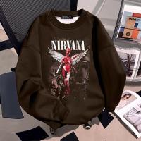 ราคา Top basic สเวตเตอร์ แขนยาว ทรงหลวม แบบลำลองเกาหลี Printed NIRVANA โคตรนุ่ม M 3XL COD (52853326651)