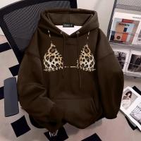 ราคา Top basic แขนยาว oversize ผ้าCotton 100 คอกลม โชคดีมีสุข Leopard print bra สเวตเตอร์ COD (52704323605)