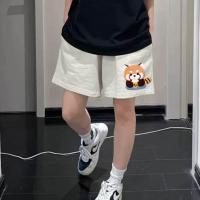 ราคา Top basic กางเกงขาสั้นลำลอง เกาหลีมินิมอล สกรีนลาย Red panda01 ผ้าCOTTONโคตรนุ่มOVERSIZEกางเกงกีฬา COD (51307403172)