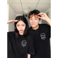 ราคา Top basic ชุดคู่รัก ผ้าCotton เสื้อแฟชั่น HAPPY BOY เกาหลีสไตล์OVERSIZE เสื้อคู่หญิง ชาย COD (44552229454)