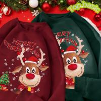 ราคา Top basic เสื้อผ้าหนา OVERSIZE คอกลม ทรงหลวม พิมพ์ลาย Christmas deer สไตล์เกาหลี หญิง ชาย COD (42876665708)