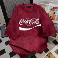 ราคา Top basic เสื้อยืดฟอกสตรีทแฟชั่นoversize เสื้อแฟชั่น เกาหลี โคตรนุ่ม ผ้าคอตตอน ลาย COCA COLA สินค้าใหม่ COD (42827657320)