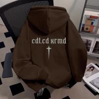 ราคา Top basic เสื้อแขนยาว วินเทจสตรีทแฟชั่น พิมพ์ลาย cdt cd hrmd ผ้าCOTTON OVERSIZE เสื้อสเวตเตอร์มีฮู้ด ส่งจากไทย COD (41177568944)