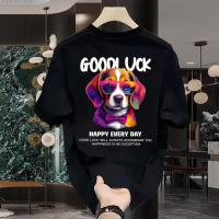 ราคา Top basic เสื้อเชิ้ต ผู้ชาย beagle พิมพ์ลายเสื้อยืดคอกลม GOODLUCK DOG ผ้าคุณภาพสูงเสื้อ ยืด ไม่ต้องรีด unisex (29464432629)
