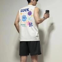 ราคา Top basic วินเทจอเมริกัน เสื้อแขนกุด LUCK IYI ผ้าฝ้ายนมเสื้อกล้าม ผู้ชาย OVERSIZE เสื้อบาสเสื้อ (25742311608)