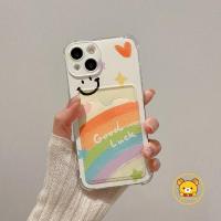 ราคา Smile Graffiti กระเป๋าสตางค์ปลอกสําหรับ OPPO Reno 13 13F 12F 11F 8 7 6 A5S A3S A12 A12E A9 A5 2020 5G 4G ฝาหลังนุ่มการ์ตูนสายรุ้งน่ารัก Anti fall เคสโทรศัพท์ (40106499825)