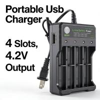 ราคา ชาร์จถ่าน 18650 4 Slots USB Charger Portable Lithium Ion Battery Charger Travel Output 3 DC 1800mA 4 2v (55055511353)