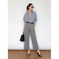 ราคา MNG กางเกงผ้า ทรงขากระบอกใหญ่ เอวสูง ใส่ทำงาน (43351455024)