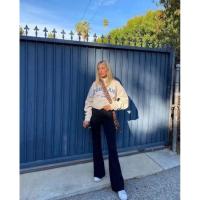 ราคา Old navy Wow flare กางเกงยีนส์สีดำ ทรงขาม้า เอวสูง (29870995351)