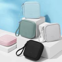 ราคา Mini PU หนังหูฟังกระเป๋าเก็บหูฟังแบบพกพาสําหรับสายหูฟัง USB Drive Organizer ขนาดเล็ก (50608719676)