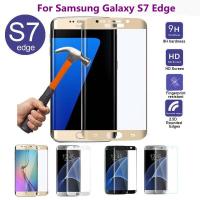 ราคา กระจกนิรภัยโค้ง 3D สําหรับ Samsung Galaxy S7 Edge ฝาครอบเต็มหน้าจอป้องกันการระเบิดฟิล์มป้องกันหน้าจอ (48855343866)