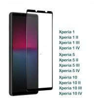ราคา กระจกนิรภัยเต็มครอบคลุมผ้าไหมพิมพ์ฟิล์มป้องกันหน้าจอสําหรับ SONY Xperia 1 5 10 II III IV V VI (24794104496)