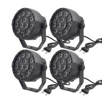 ราคา Concon Concon LED หลอดไฟ RGBW ไฟ PAR 12 ชิ้น LEDs 12 วัตต์เสียงเปิดใช้งานอัตโนมัติ DMX512 ดิสโก้สำหรับ DJ Party งานแต่งงานคลับผับ KTV แพ็ค 4 (52955682839)