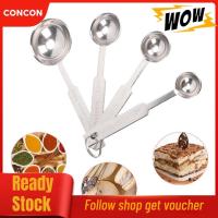ราคา Concon Concon 4 ชิ้นสแตนเลสช้อนตวงชุดขนาดเล็กช้อนโต๊ะช้อนชาถ้วยอุปกรณ์ครัวสำหรับทำอาหารอบส่วนผสมแห้งและของเหลว (56600694680)