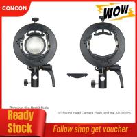 ราคา Concon Concon S2 แบบพกพาแฟลชผู้ถือ S Type SPEEDLITE พร้อม Bowens Mount สำหรับ GODOX V1 Serie V860II Series TT350 AD400Pro AD200Pro Snoot Softbox Reflector จานความงาม (54706679635)