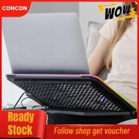 ราคา Concon Concon Serounder แผ่นระบายความร้อนแล็ปท็อปสำหรับเล่นเกม 12 19 นิ้วที่วางความเย็นเร็วไฟ RGB พร้อมพอร์ต USB 2 พอร์ตและความสูง 8 ระดับ 5 ความเร็วพัดลมบางแบบพกพาขับเคลื่อนสำหรับโทรศัพท์ แฟน 13 คน (