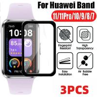ราคา 1 3 ชิ้นกระจกนิรภัยสําหรับ Huawei Band 11 10 9 8 7 Pro โค้งสีดําขอบนาฬิกาป้องกันหน้าจอสําหรับ Huawei Band 6 4 3 Pro คลุมทั้งหมด HD ฟิล์มแก้ว (55107458268)