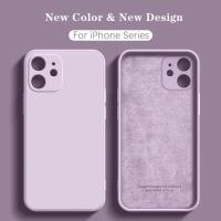 ราคา สีทึบ Ultra Thin สําหรับ iPhone 12 Mini Pro Max Liquid Soft TPU ซิลิโคนเคสโทรศัพท์อุปกรณ์เสริมสําหรับ iPhone 12Mini 12ProMax 12Pro 12PM โทรศัพท์กลับกรณีเปลี่ยน (49408276791)