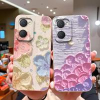 ราคา เคสโทรศัพท์สําหรับ Vivo Y03t ปลอกกันกระแทก Square Liquid แฟชั่นดอกไม้รูปแบบปกหลังสําหรับ VivoY03t Vivo Y 03t VivoY 03t 4G Capa กันชน (27509642478)