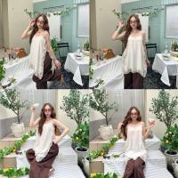 ราคา สายเดี่ยวลูกไม้ สีครีม ฟรีไซส์ (46350720112)