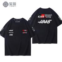 ราคา XS 3XL เสื้อยืดคอกลม ผ้าฝ้าย 100 ลายเรซิงจากทีม Haas Racing (26994491445)