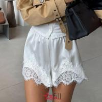 ราคา FILL ลูกไม้ Patchwork กางเกงขาสั้น ผ้าไหมซาติน Y2k Sleep กางเกงขาสั้น Vintage Lace Soft Silky ผู้หญิงกางเกงขาสั้น Streetwear (52108594623)