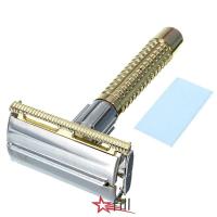 ราคา FILL Handle Razor Retro Double Edge Safety Razor สแตนเลสประณีตคู่มือโกนหนวดเครื่องมือตัดผม (50358395897)