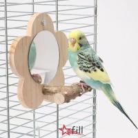 ราคา FILL Bird Perch Stand กระจกดอกไม้นกของเล่น Creative Square ไม้นกแก้วของเล่นอุปกรณ์กรง (44708498002)