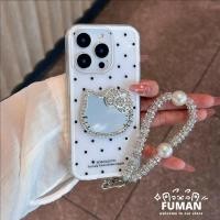ราคา หรูหราเพชรแมวกระจกสําหรับ Huawei Nova 14 13 12 12i 11i 11 Ultra Y90 Y91 Y73 Y70 Y71 10 9 8 7 6 5 Pro 5G 4G สร้อยข้อมือมุกพร้อมสีดํา Dot เคสโทรศัพท์ (53652988152)