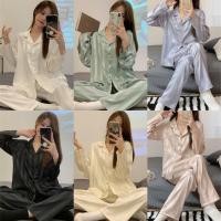 ราคา Caila 2025 ชุดนอนผ้าซาตินผู้หญิง ดีไซน์เกาหลี แขนยาว มีความนุ่มจากผ้าไหมน้ำแข็ง (44418517795)