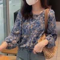 ราคา Caila 2025 เสื้อเชิ้ตแขนยาวผู้หญิง คอกลม ผ้าชีฟองทรงหลวม ลายดอกไม้ ขนาดใหญ่ ลายพิมพ์ฝรั่งเศส เสื้อแขนพอง เสื้อผญ เสื้อผู้หญิง เสื้อแฟชั่น เสื้อผ้า เสื้อเชิ้ต เสื้อสวยๆ (41160220463)