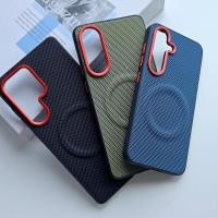 ราคา สําหรับ Samsung Galaxy S25 Ultra กรณี ELVEV ป้องกันลายนิ้วมือสาน PU หนัง Hard PC ฝาครอบโทรศัพท์ (40954991534)