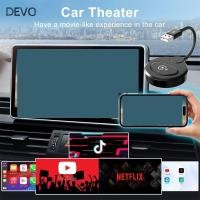 ราคา อะแดปเตอร์ CarPlay ไร้สาย DEVO รองรับวิดีโอ HD เอาต์พุตวิดีโอ CarPlay Video Adapter Travel Mini Plug And Play 2 IN 1 Wired to Wireless Converter Car (27794405068)