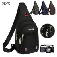 ราคา DEVO ผู้ชาย Messenger กระเป๋า สี่เหลี่ยมผืนผ้า USB ชาร์จพอร์ตผู้ชายกระเป๋าสะพายข้าง ผ้าสีดําสีฟ้าสีเทาสีน้ําตาลกระเป๋าเดินทางชาย (47958509034)