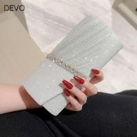 ราคา DEVO เลื่อมคลัทช์ กระเป๋าราตรีดีไซน์หรู ประดับกลิตเตอร์โซ่ สไตล์งานแต่งงานและปาร์ตี้ยามค่ำคืน (53408350791)
