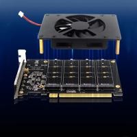ราคา Jmt อะแดปเตอร์การ์ดแยก PCIE X16 4 32Gbps สําหรับ NVME M 2 MKEY 2230 2242 2260 2280 SSD RAID 4 Bay Solid State Disk Array Card (12499361842)