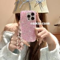 ราคา Huiwanju ฤดูใบไม้ผลิสีชมพูรักแมวภาพประกอบสําหรับ iPhone 15pro เคสโทรศัพท์มือถือ 16promax ใหม่ iphone13 ผู้หญิง 14pro สองชั้นพร้อม chainiPhone 16 เคสโทรศัพท์มือถือ (27027154402)