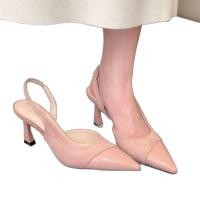 ราคา รองเท้าส้นสูงสไตล์ฝรั่งเศสสีชมพู สำหรับฤดูใบไม้ผลิและฤดูร้อน พร้อมสต็อก (43579781717)