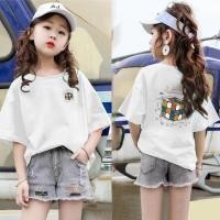 ราคา พร้อมส่ง เสื้อยืดแขนสั้น ผ้าฝ้าย พิมพ์ลาย สไตล์เกาหลี ญี่ปุ่น อินเทรนด์ สําหรับเด็กผู้หญิง (22074664194)