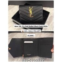 ราคา New YSL Tri Fold Wallet Black Gold 2024 (25040184204)