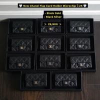 ราคา New Chanel Flap Card Holder Microchip ปี 25 Black Gold Black Silver (26440026776)