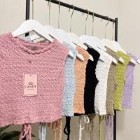 ราคา ป้าย Candy ARMLESS TOP เสื้อแขนกุดตัวสั้น แต่งดีเทลด้วยเชือกผูกเอว แบบน่ารักมากค่ะ (21037015180)